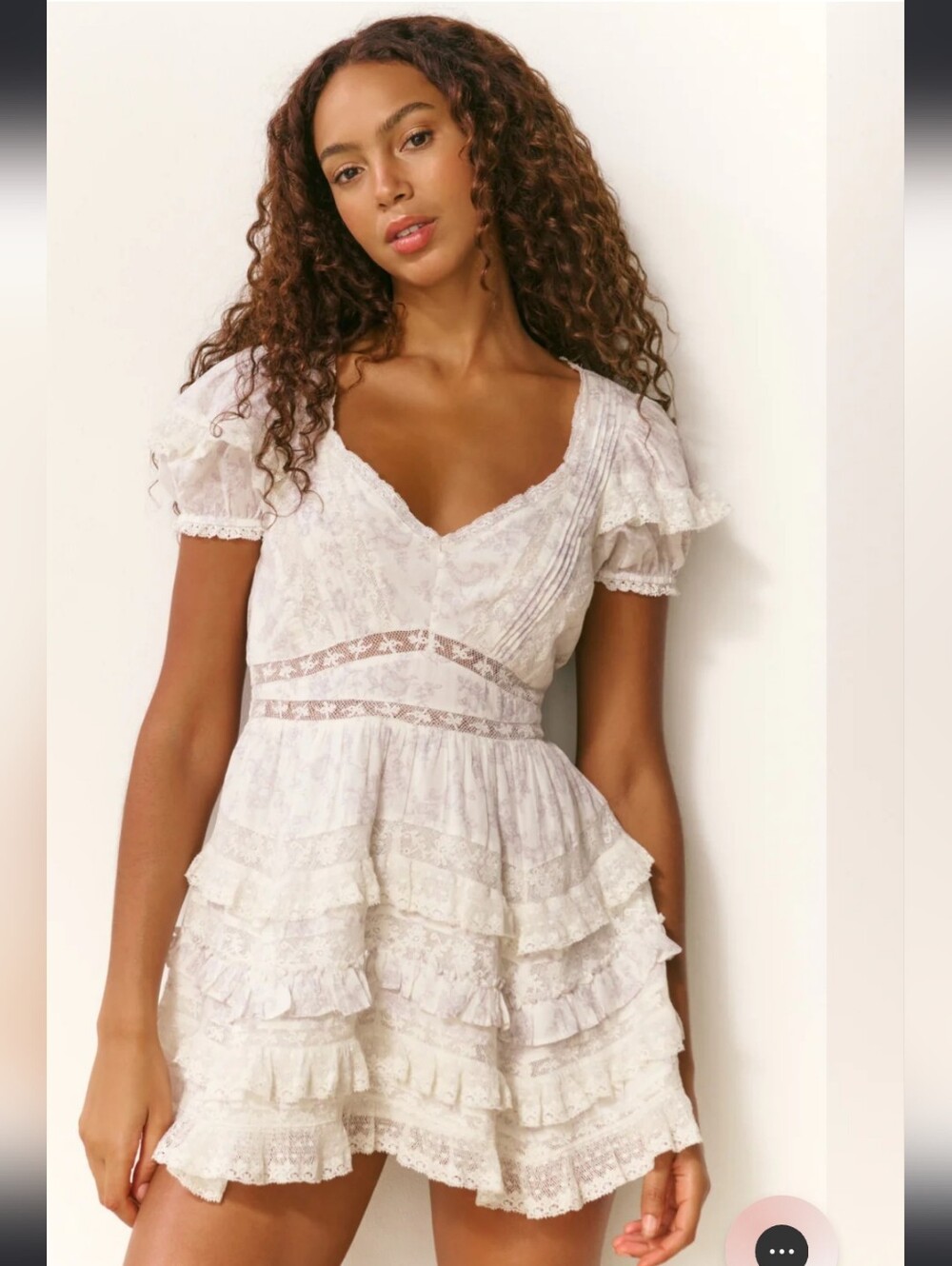 LoveShackFancy Nivara Mini Dress Chantilly